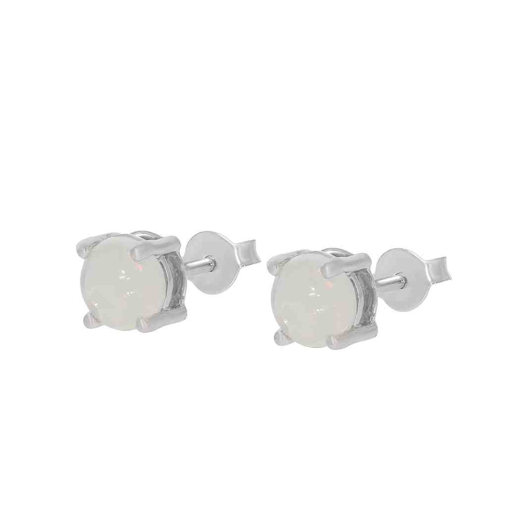 Solid White Gold, Opal Earring PD31344AER OPAL